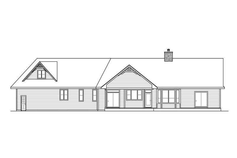 Architectural House Design - Exterior - Rear Elevation for Craftsman House Plan #124-1248 - 3 bed, 2.5 bath