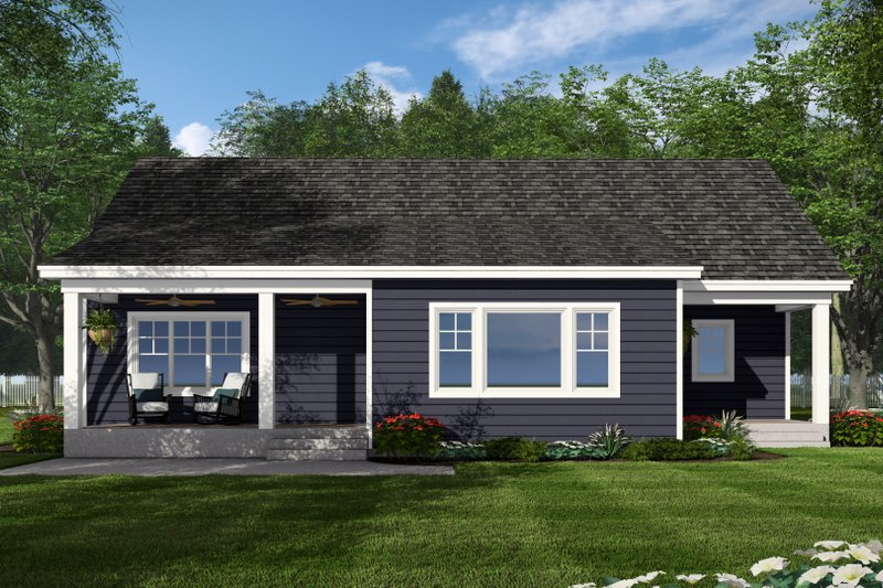 House Design - Exterior - Rear Elevation for Craftsman House Plan #51-1397 - 3 bed, 2.5 bath
