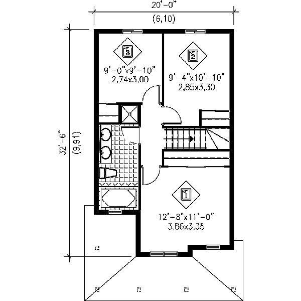 Farmhouse Floor Plan - Upper Floor Plan #25-2063