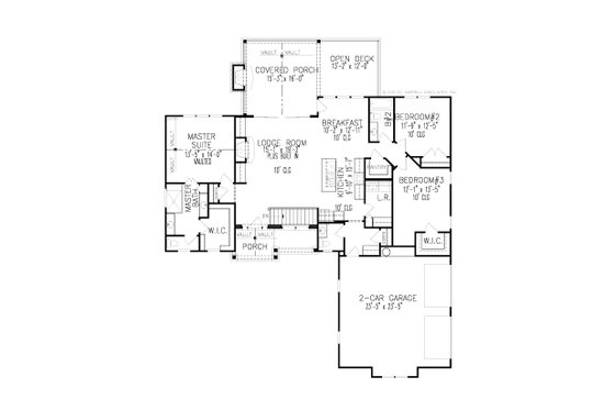 Floor Plan - Main Floor for Farmhouse House Plan #54-547 - 3 bed, 2.5 bath