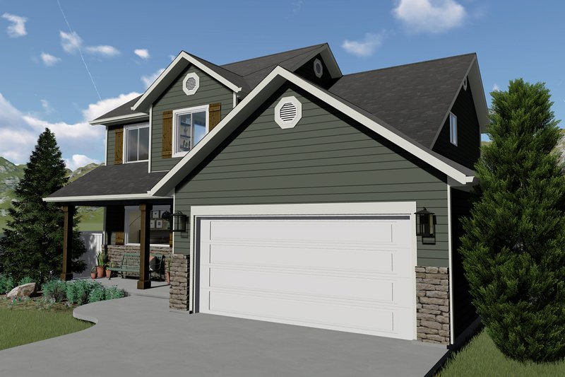 House Blueprint - Exterior - Front Elevation 5 for Traditional House Plan #1060-4 - 3 bed, 2.5 bath