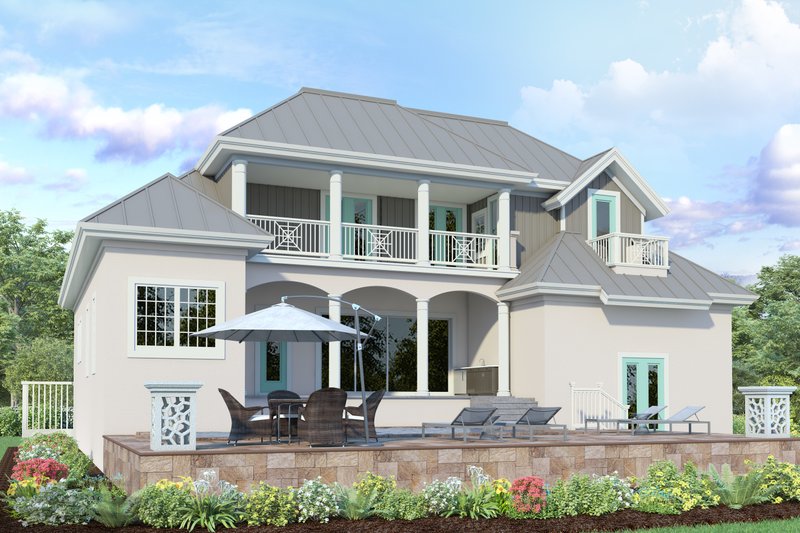 House Blueprint - Exterior - Rear Elevation for Cottage House Plan #930-549 - 5 bed, 3.5 bath