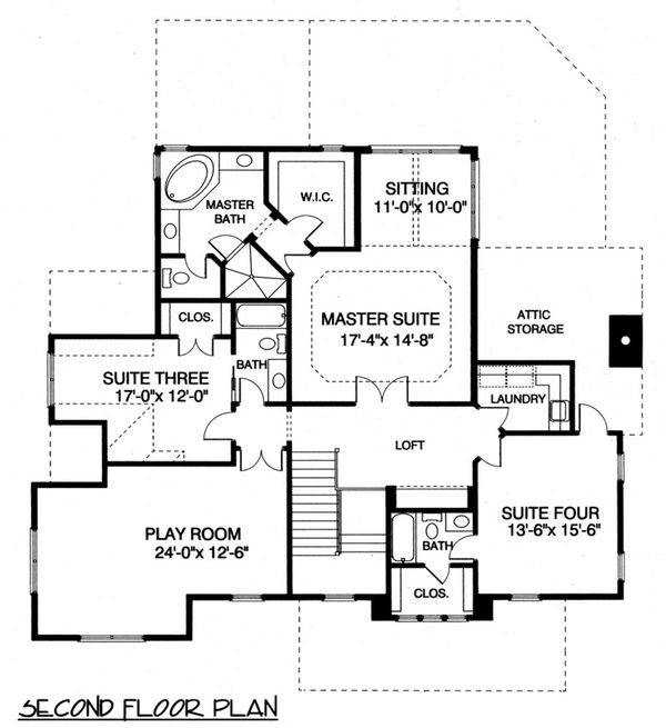 House Plan Design - Craftsman Floor Plan - Upper Floor Plan #413-107