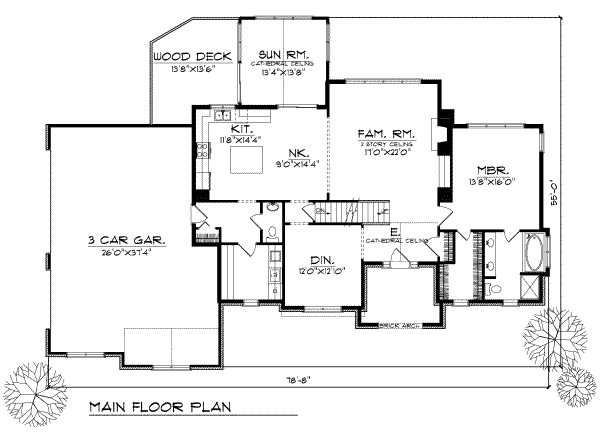 House Plan Design - Mediterranean Floor Plan - Main Floor Plan #70-513