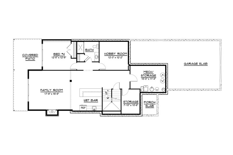 Home Plan - Floor Plan - Lower Floor for European House Plan #1064-347 - 3 bed, 3.5 bath