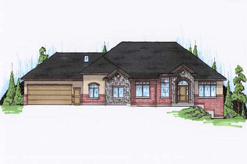 Traditional Style House Plan - 3 Beds 3.5 Baths 2591 Sq/Ft Plan #5-304