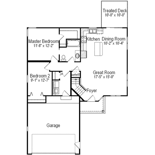 Traditional Style House Plan - 2 Beds 1 Baths 1024 Sq/Ft Plan #49-183 ...