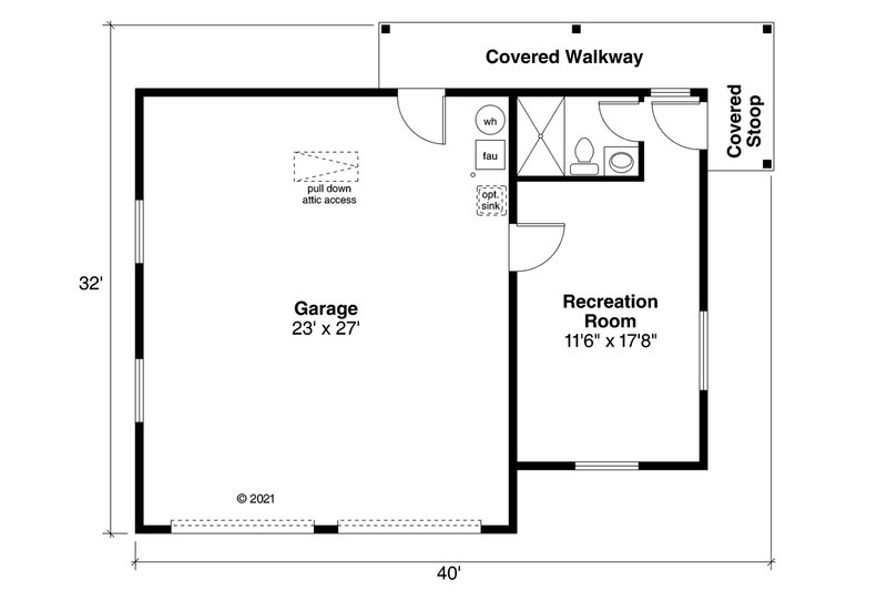 Architectural House Design - Floor Plan - Main Floor for Traditional House Plan #124-1267, 1 bath