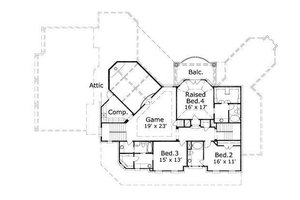 Floor Plan - Upper Floor for Farmhouse House Plan #411-673 - 5 bed, 5 bath