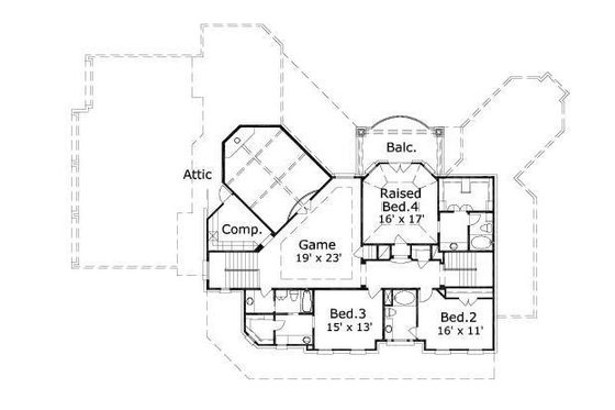 Floor Plan - Upper Floor for Farmhouse House Plan #411-673 - 5 bed, 5 bath