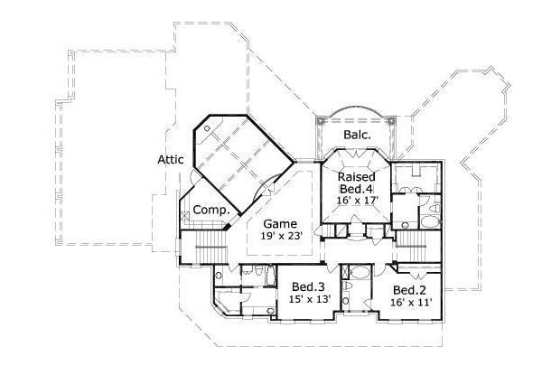 Farmhouse Floor Plan - Upper Floor Plan #411-673