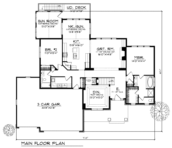 Home Plan - Traditional Floor Plan - Main Floor Plan #70-311