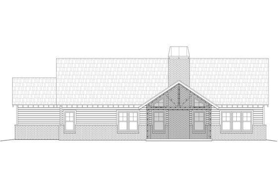 Exterior - Rear Elevation for Craftsman House Plan #932-4 - 3 bed, 2.5 bath
