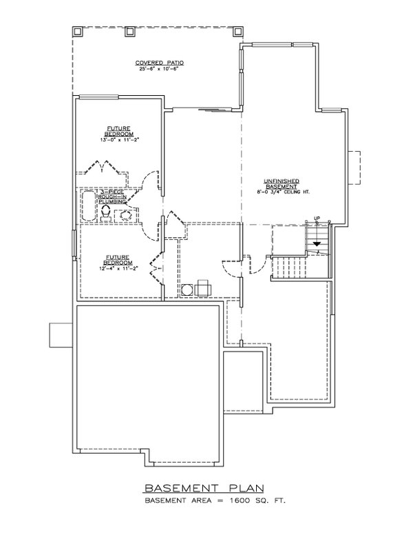 Prairie Floor Plan - Lower Floor Plan #1100-68