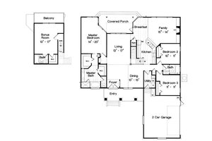 Floor Plan - Main Floor for Colonial House Plan #417-194 - 3 bed, 3 bath
