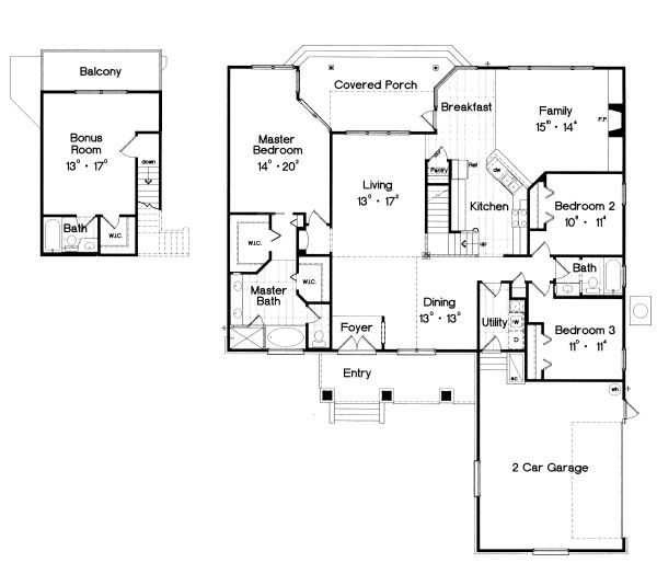 Colonial Floor Plan - Main Floor Plan #417-194
