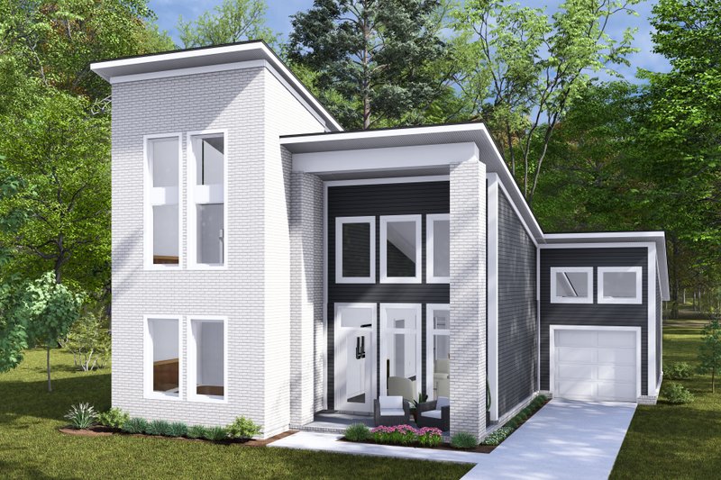 House Blueprint - Modern Exterior - Front Elevation Plan #513-2287