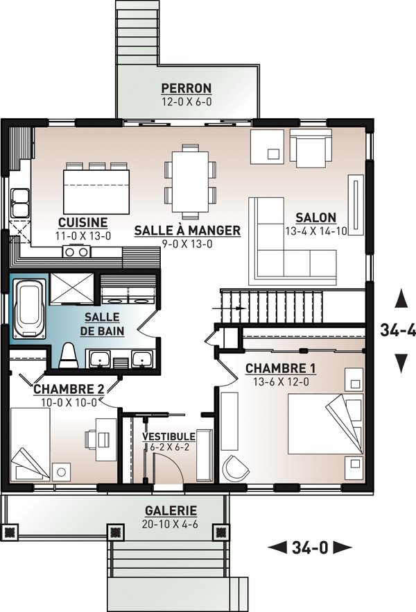 Bungalow Floor Plan - Main Floor Plan #23-2783