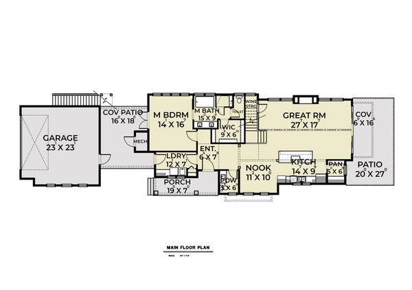 Contemporary Floor Plan - Main Floor Plan #1070-84