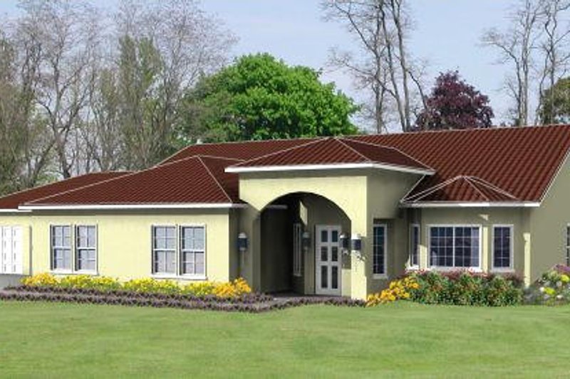 Architectural House Design - Adobe / Southwestern Exterior - Front Elevation Plan #1-944
