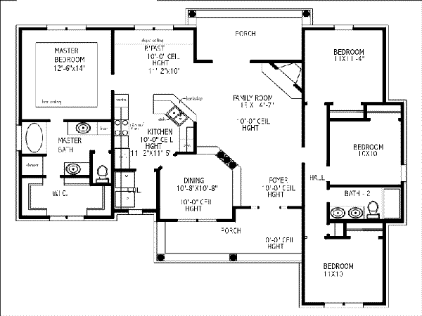 Southern Floor Plan - Main Floor Plan #69-153