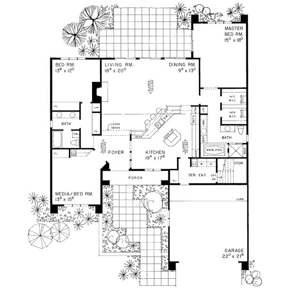 House Plan Design - Floor Plan - Main Floor Plan #72-138
