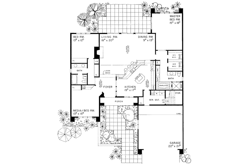 Dream House Plan - Floor Plan - Main Floor House Plan #72-138 - 3 bed, 2 bath