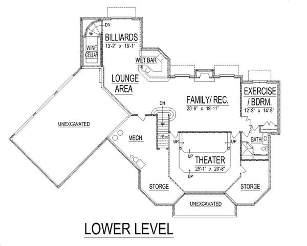 European Floor Plan - Lower Floor Plan #458-9