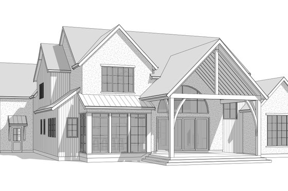 Exterior - Rear Elevation 2 for Contemporary House Plan #1114-5 - 4 bed, 4.5 bath