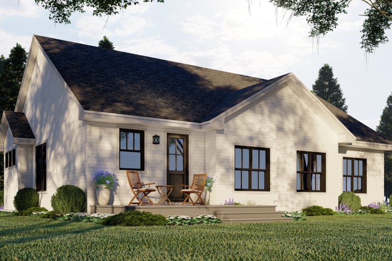 Architectural House Design - Exterior - Rear Elevation 1 for Farmhouse House Plan #51-1176 - 3 bed, 2 bath