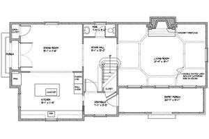 Floor Plan - Main Floor for Colonial House Plan #477-4 - 3 bed, 2.5 bath