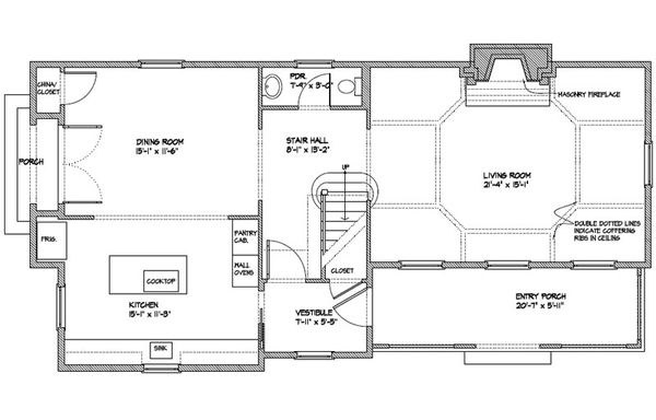 Colonial Floor Plan - Main Floor Plan #477-4