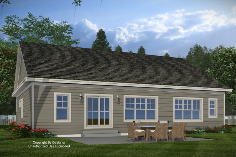 Architectural House Design - Exterior - Rear Elevation 1 for Craftsman House Plan #51-1559 - 2 bed, 2 bath