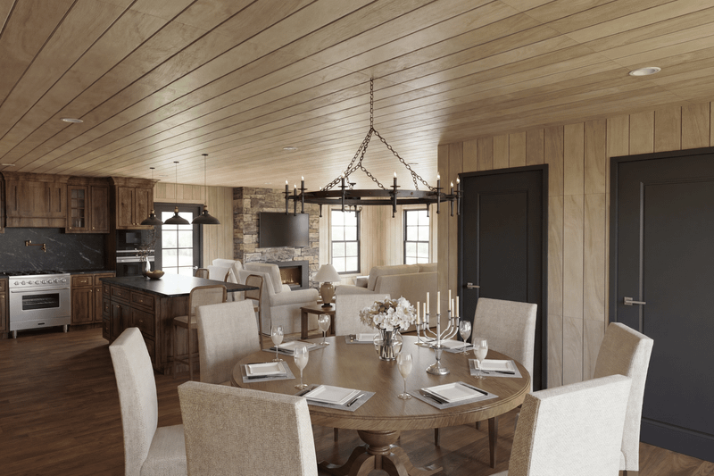 Architectural House Design - Interior - Dining Room for Farmhouse House Plan #923-498 - 2 bed, 3.5 bath