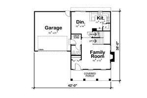 Floor Plan - Main Floor for Farmhouse House Plan #20-2564 - 4 bed, 2.5 bath