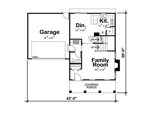 Architectural House Design - Farmhouse Floor Plan - Main Floor Plan #20-2564