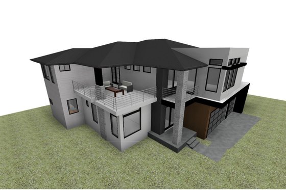 Exterior - Covered Porch for Modern House Plan #1066-215 - 4 bed, 4.5 bath