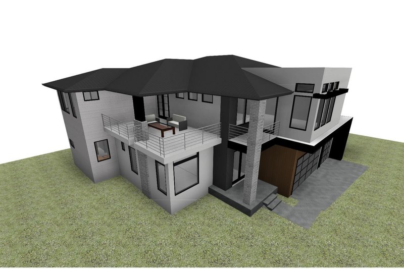 Dream House Plan - Exterior - Covered Porch for Modern House Plan #1066-215 - 4 bed, 4.5 bath