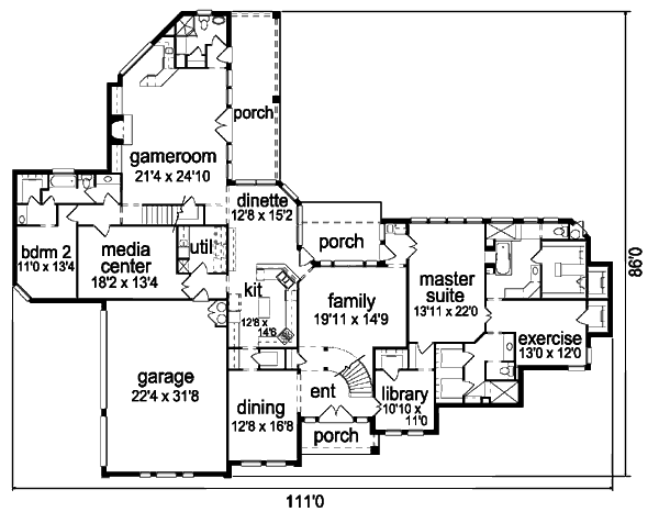 Home Plan - European Floor Plan - Main Floor Plan #84-435