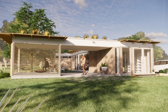 Exterior - Front Elevation for Modern House Plan #897-2 - 1 bed, 1 bath