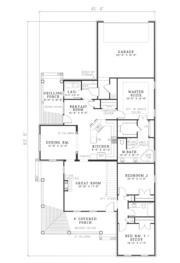 Country Floor Plan - Main Floor Plan #17-1018