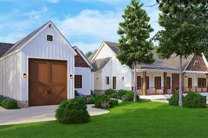 Exterior - Rear Elevation for Country House Plan #54-453 - 4 bed, 4.5 bath