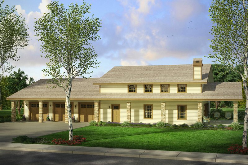 Home Plan - Country Exterior - Front Elevation Plan #124-991