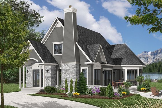 Exterior - Front Elevation 4 for Cottage House Plan #23-614 - 3 bed, 2 bath