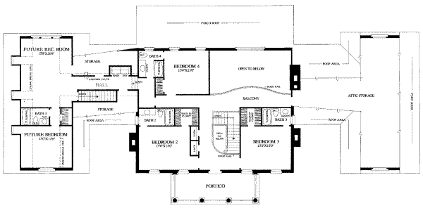 Architectural House Design - Classical Floor Plan - Upper Floor Plan #137-113