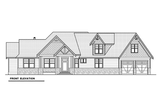Exterior - Front Elevation 6 for Craftsman House Plan #1070-15 - 3 bed, 2.5 bath