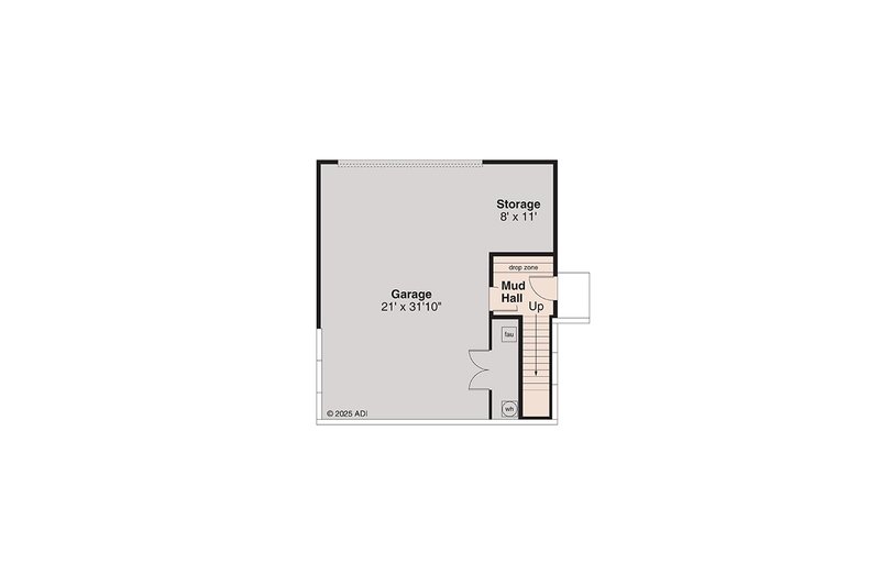 Home Plan - Floor Plan - Lower Floor for Prairie House Plan #124-1418 - 3 bed, 2 bath