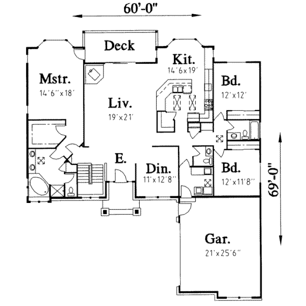 Floor Plan - Main Floor Plan #303-308