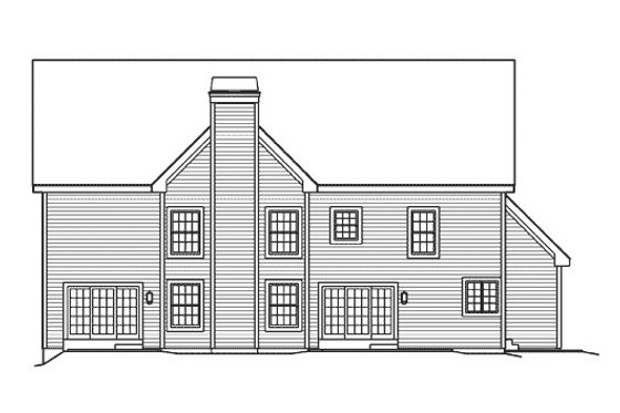 Exterior - Rear Elevation for European House Plan #57-363 - 4 bed, 3.5 bath