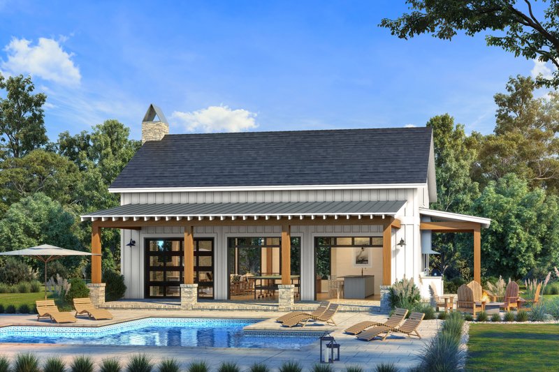 House Plan Design - Exterior - Front Elevation 3 for Farmhouse House Plan #430-396, 1 bath